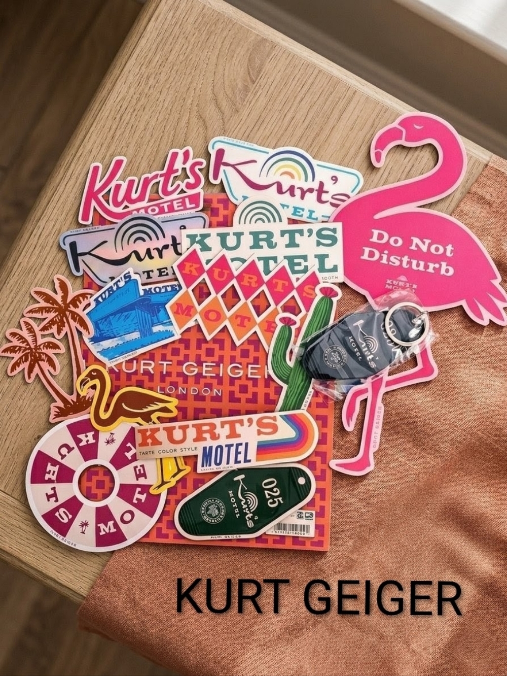 Kurt Geiger Keychain & Stickers Set